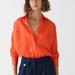 J. Crew Tops | J.Crew Women’s Button-Up Shirt In Sheer Organza | Color: Orange/Red | Size: 10