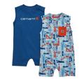 Carhartt One Pieces | Carhartt Baby-Boys Short-Sleeve 2-Piece Romper Set Size 12 M Nwt | Color: Blue | Size: 12mb