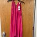 Michael Kors Dresses | Michael Kors Electric Pink Halter Dress With Gold Chain Detail | Color: Gold/Pink | Size: Xl