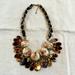 Anthropologie Jewelry | Anthropologie Stone, Beaded, Velvet Statement Necklace. | Color: Blue/Brown | Size: Os