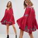 Free People Dresses | Free People | Te Amo Red Mini Embroidered Dress S | Color: Red | Size: S