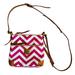 Dooney & Bourke Bags | Dooney & Bourke Pink White Chevron Leather Crossbody Letter Carrier Bag | Color: Pink/White | Size: Os