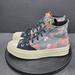 Converse Shoes | Converse 70high Floral Shoes Womens Sz 7 Black White Canvas Hi Top Sneakers | Color: Black | Size: 7