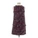 Calvin Klein Casual Dress - Mini High Neck Sleeveless: Pink Leopard Print Dresses - Women's Size 6