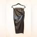 Zara Skirts | Black Faux Leather Midi Skirt | Color: Black | Size: S