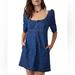 Free People Dresses | Free People Cheyenne Blue Denim Mini Dress Sz Xl | Color: Blue | Size: Xl