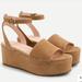 J. Crew Shoes | J.Crew Suede Flatform Ankle-Strap Sandals | Color: Tan | Size: 10.5