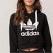 Adidas Tops | Adidas Xs Cropped Sweater Sweatshirt Hoodie Hoody | Color: Black | Size: Xs