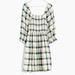 Madewell Dresses | Madewell Smocked Mini Dress | Color: Green/White | Size: S