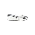 Donald J Pliner Wedges: Slip-on Platform Casual White Shoes - Women's Size 7 1/2 - Open Toe