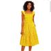 Kate Spade Dresses | Kate Spade Sleeveless Smocked Fit & Flare Midi Yellow Floral With Pockets | Color: Yellow | Size: Xl