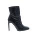 Just Fab Ankle Boots: Black Print Shoes - Women's Size 8 - Almond Toe