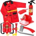 hgnxa Fireman Costume Brigade Role Play Set With Fireman Helmets Fireman Toy For Halloween Fancy Dress Kids Fireman Costume Role Play Dress Up Set Firefighter