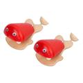 BESTonZON 8 Pcs Small Fish Castanets Teaching Aids Wooden Castanet Toy Fish Shape Castanet Toys Musical Instruments Mini Wooden Castanet Finger Castanet Toddler Instruments Wood Flapper Toy