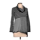 Alfani Turtleneck Sweater: Black Stripes Tops - Women's Size Large Petite