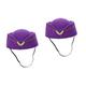 5pcs Stewardess Beret Womens Hats Plane Stewardess Caps Black Decor Stewardess Cosplay Hat Band Costume Hat Halloween Hat Aldult Toys Hood Hostess Bow Tie Purple Felt/2 ( Color : Purplex2pcs , Size :