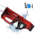 Electric Water Gun for Adults & Kids, Powerful Water Gun with 8M Range, 380ml Capacity, Automatic Water Absorption, Electric Squirt Gun Water Blaster for Outdoor Beach Pool Toys (Red)