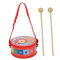 BESTonZON 4 Sets Hand Drum Child Snare Drum Toys Wooden Toys Infant Gifts Woody Toy Drum Toy Childrens Day Gift Kids Marching Drum Toddler Plastic Music Double Sided Drum Red