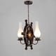 QIByING 2 Lights Chandelier Pendant Light Hanging Lamp Industrial Vintage Ceiling Lighting Fixture With Nautical Vase Frosted Glass Shade Use E26 Bulb In Bronze Finish