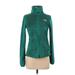The North Face Fleece Jacket: Short Green Solid Jackets & Outerwear - Women's Size X-Small
