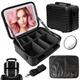 Travel Makeup Bag with LED Mirror, Portable Makeup Organiser Case with Mirror 3 Lighting Modes, Cosmetic Case Makeup Vanity Box with Mirror and Lights for Women Beauty Tools Accessories Case
