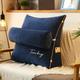 KV-OOGG Bed Reading Pillow, Soft Bolster Pillow for Sofa Bed, Washable Back Support Pillow Wedge Pillow Removable Neck Back Support Pillow (Color : Dark Blue, Size : 60 * 50 * 20cm(with headrest))