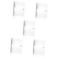 COHEALI 5pcs PVC Account Book Ring Binder Cover A5 Binders Binder Paper Cover Book Clip Ring Mini Binders Loose Leaf Notebook 6 Ring Binder Journal Pocket Book Aluminum Alloy Cute White