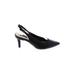 Jones New York Heels: Slingback Stilleto Cocktail Black Print Shoes - Women's Size 9 - Pointed Toe