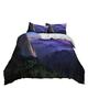 Bedding Double Bed Set Purple Black Duvet Cover Sets Soft Microfibre Double Duvet Set Hypoallergenic Duvet Covers Washable Bedding Zipper Closure Duvet Set with 2 Pillowcases 50x75cm