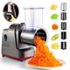 Newly Upgraded Electric Cheese Grater + 5 Blades, Professional Vegetable Slicer + 7.5Cm Feeding Opening, One-Button Control, Fruit, Vegetable, Cheese Grinder