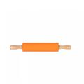 Rolling Pin Non-Stick Rolling Tool Silicone Roller Wooden Rolling Pin for Baking Needs (Color : Orange, Size : 38cm)