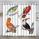 loyaltyer Curtains for Living Room White, Tropical Bird Curtains Energy Saving Thermal Door Curtain Bedroom Curtains Kitchen Curtains for Windows, Bedroom Short Curtains 42x63 Inch (WxL) 2 Panels