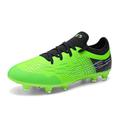 GWMDKI Mens Football Boots Laceless Soccer Boots FG/AG Cleats Professional Spikes Soccer Shoes Green 9.5UK