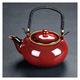 Electric Kettles for Boiling Water Ceramic Tea Kettle Large Home Handle Tea Pot Room Accessories Teakettle Cold Kettle Vintage Celadon Tea Set 700ML for Coffee and Tea (Color : RED) (Red) kettle