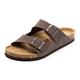 FITORY Mens Sandals, Arch Support Slides with Adjustable Buckle Straps and Cork Footbed for Summer Brownish Yellow Size 9.5
