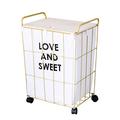 Laundry Basket Storage Bin Waterproof Clothes Storage Basket Dirty Clothes Box Clothes Bucket Laundry Basket (Color : Gold+Yellow, Size : 32 23 55.5cm) (Gold+white 32 * 23 * 55.5cm)