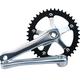 ZHAOYUQI Crankset 44T 130BCD Folding Bike Crankset 165mm Single Speed Aluminum Square Taper Hole Fixed Gear Bicycle Crank Set Chain Ring Crank Set (Color : 44T SILVER)