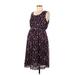 Motherhood Casual Dress: Purple Paisley Dresses - Women's Size Medium Maternity