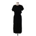 Old Navy Casual Dress - Midi Crew Neck Short sleeves: Black Solid Dresses - Women's Size Large