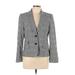 Calvin Klein Blazer Jacket: Below Hip Gray Chevron/Herringbone Jackets & Outerwear - Women's Size 10