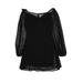 Shein Casual Dress - Mini V-Neck Long sleeves: Black Print Dresses - Women's Size X-Small