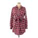 Simply Southern Casual Dress - Shirtdress: Red Plaid Dresses - Women's Size 2X-Large