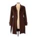 Jones New York Wool Coat: Mid-Length Brown Solid Jackets & Outerwear - Women's Size 10 Petite