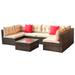 7 Pieces Patio Furniture Set Rattan Sectional Garden Sofa Set