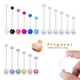 6pcs Flexible Acrylic Belly Button Ring for Pregnancy Sport Navel Piercing Long Bar Industrial