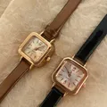 Einfache klassische Frauen kleine quadratische Zifferblatt Uhr Vintage elegante weibliche Quarz