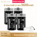 DLGpower 2-10PC USB 5600mWh D-cell LR20 Lithium Ion Battery Lithium Ion Rechargeable D-cell 1.5V Gas