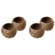 4X Candle Coconut Shell Bowl Candle Holders Handmade Coconut Shell Candle Holder For Tealight Small