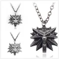 Hexe schmuck Schwarz Wilden Wolf Kopf Halskette Männer Collier Medaillon Wizard Wolf Wilden Jagd 3