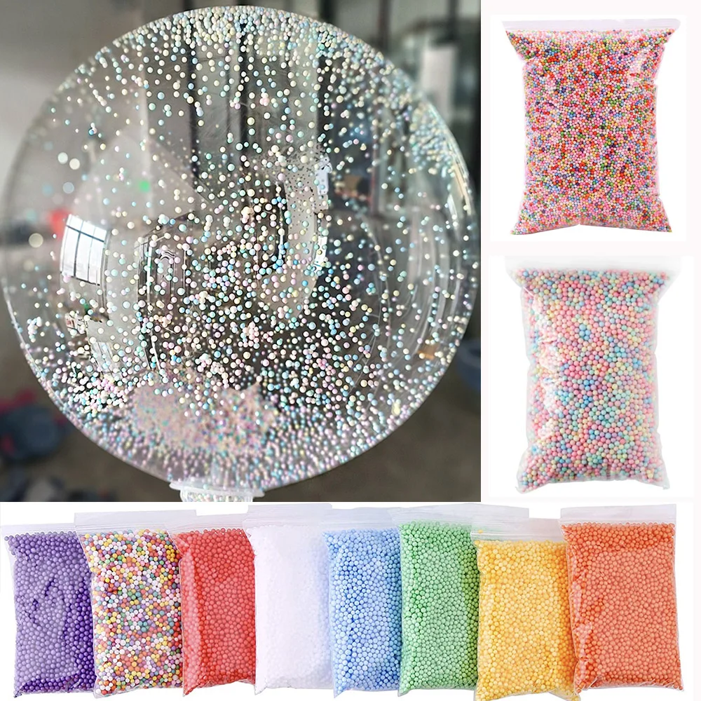 10g 2,5-3mm Schaumstoffperlen Bunte Styroporkugeln Schaumstoffbälle für Kunsthandwerk Partydekoration Geschenkboxen Vase Bobo Ballon Füllmaterial Image